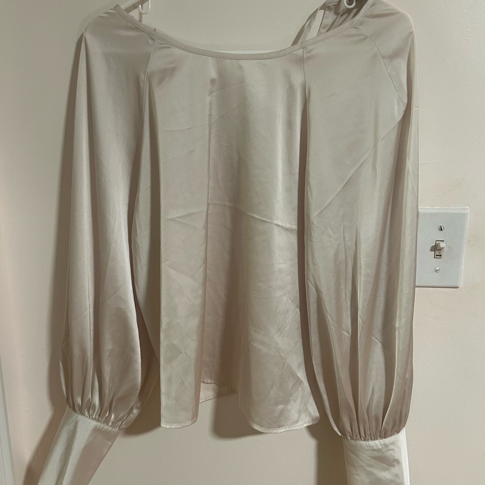 Banana Republic Cream Blouse with Button Sleeves